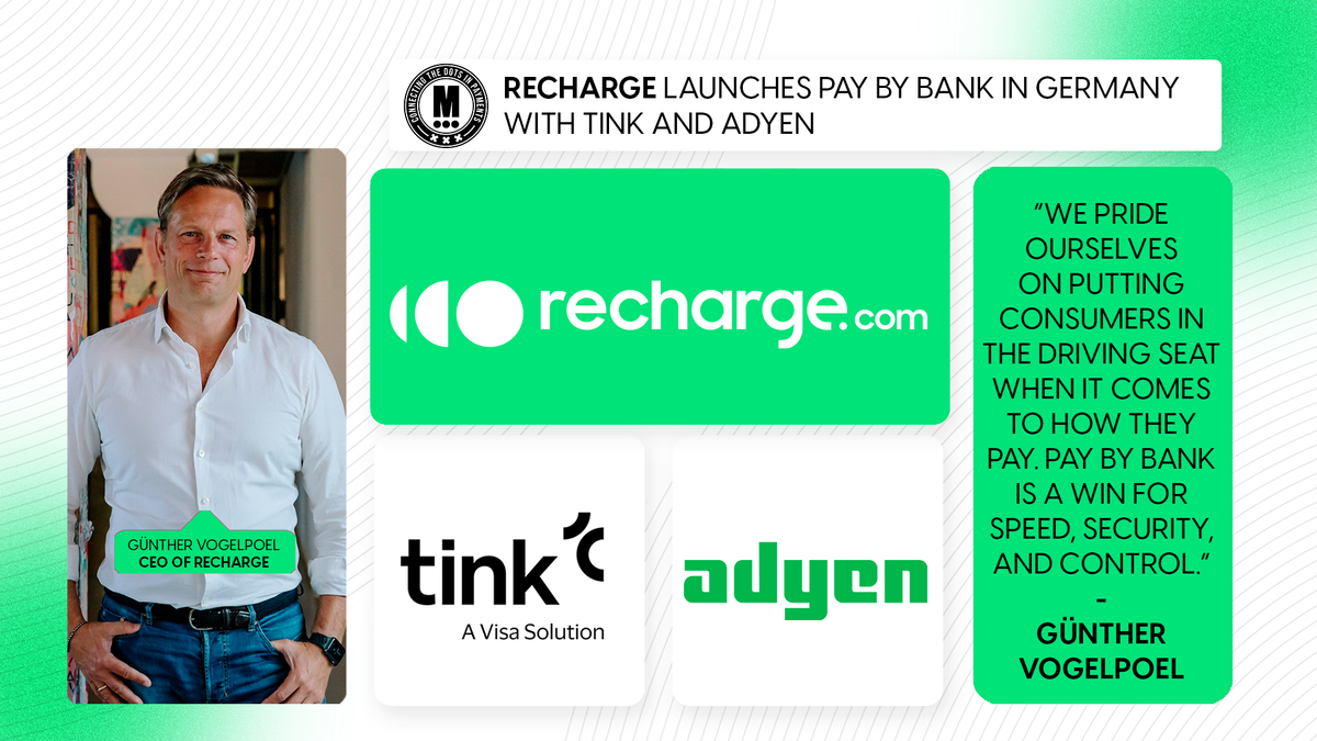 Recharge Launches Pay by Bank in Germany with Tink and Adyen