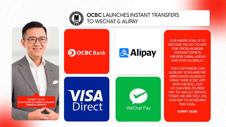 OCBC Launches Instant Transfers to WeChat & Alipay